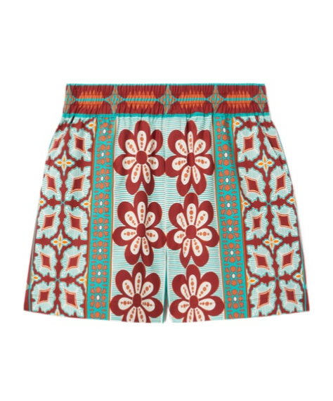La Doublej Printed Cotton Shorts In Multi
