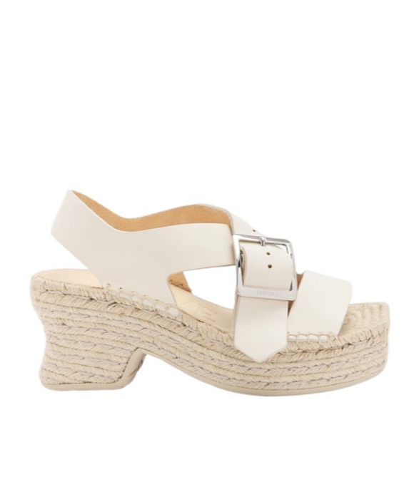 Loewe Petal Espadrille High Heel Sandals In White