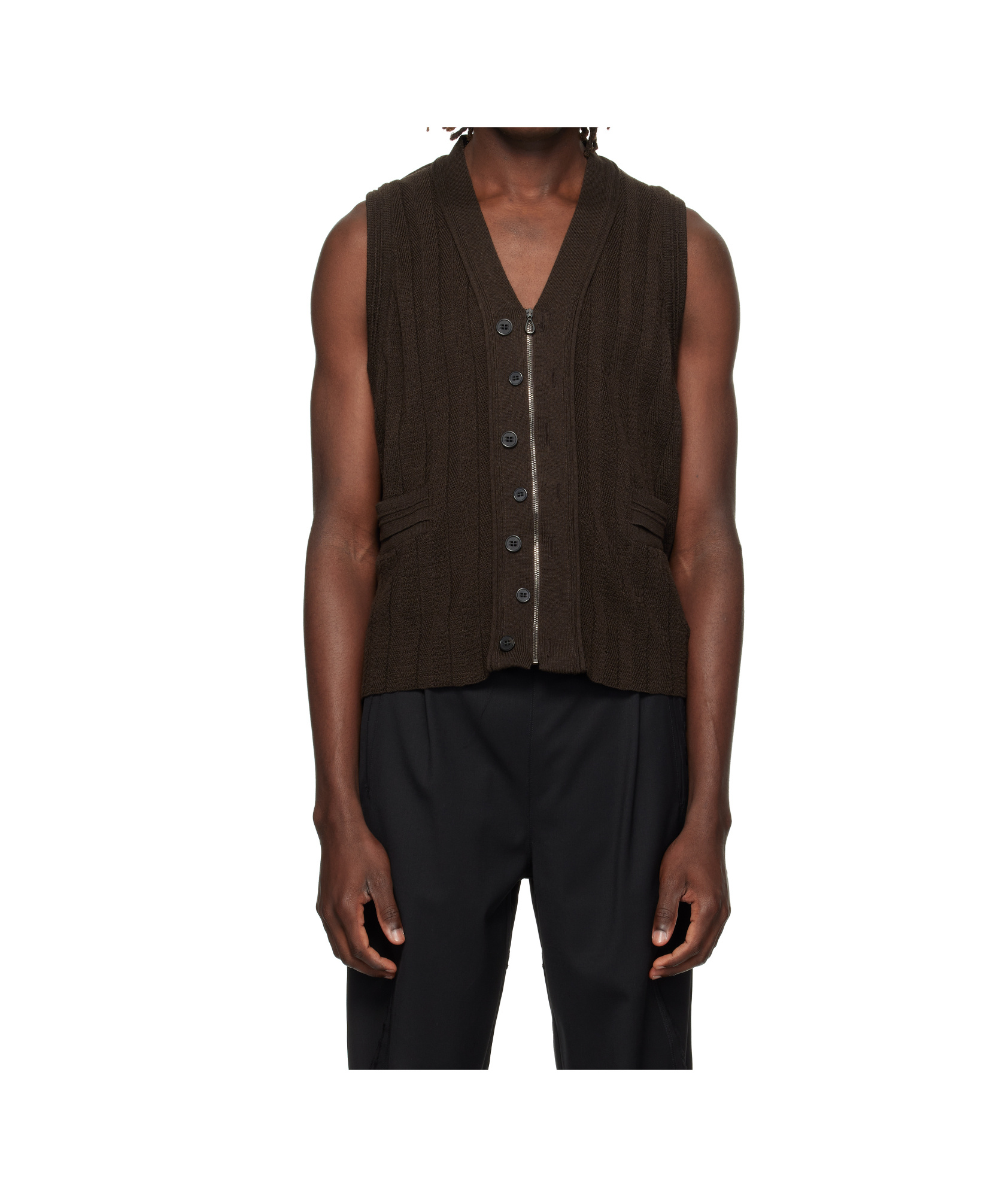 Kiko Kostadinov Zipper Vest In Black
