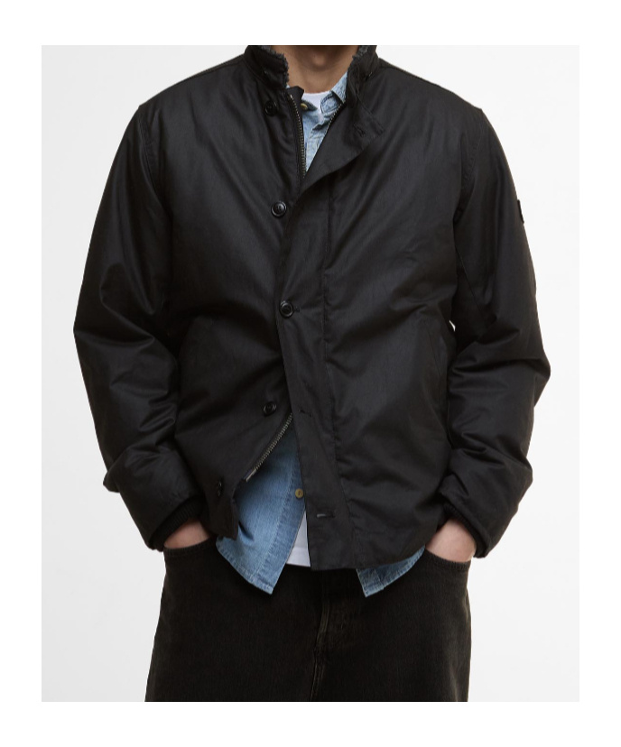 Barbour Mayburn Waxed Jacket In Black