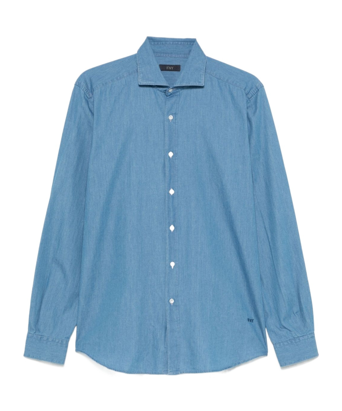 Fay Chambray Shirt In Blue
