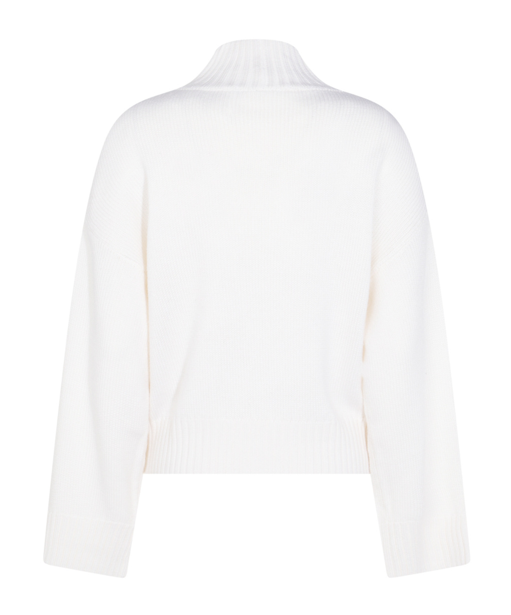 Fabiana Filippi Merino Wool Cropped Turtle Neck Sweater In White