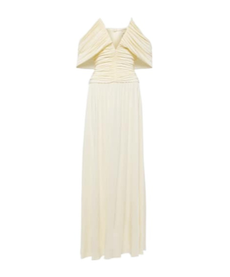 Magda Butrym Off-shoulder Gathered Maxi Dress In White