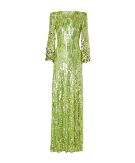 Jenny Packham Nymph Sequined Gown In Green