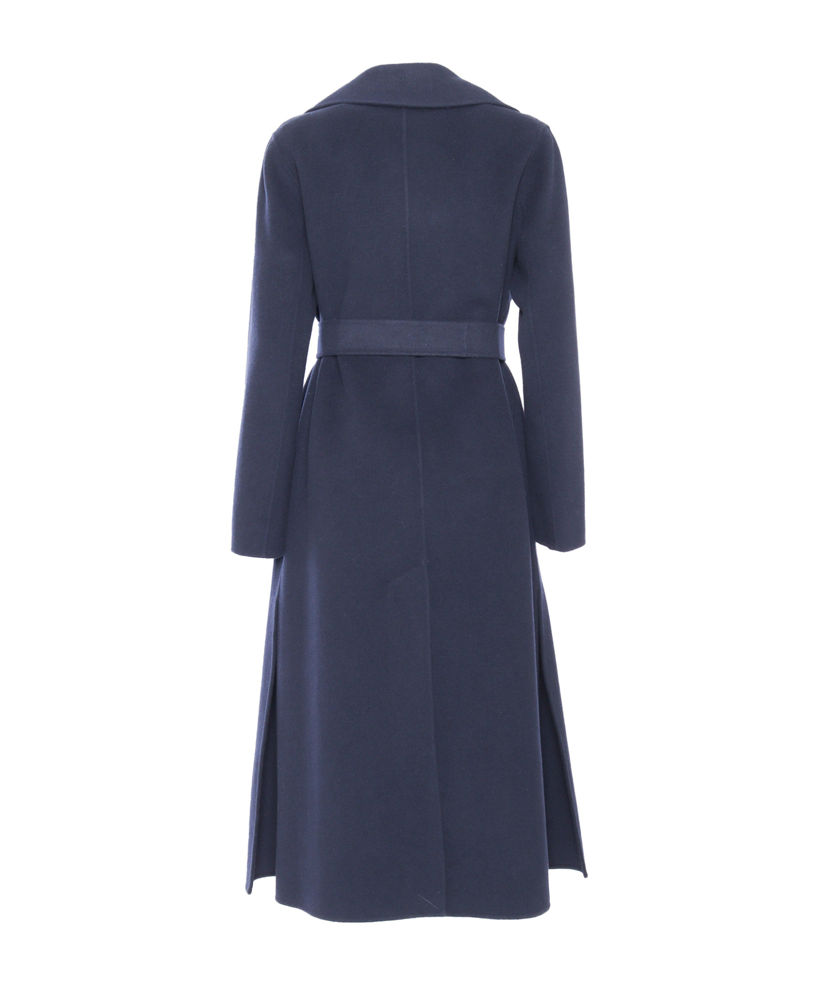 Weekend Max Mara Belted Long-sleeved Coat In Blue