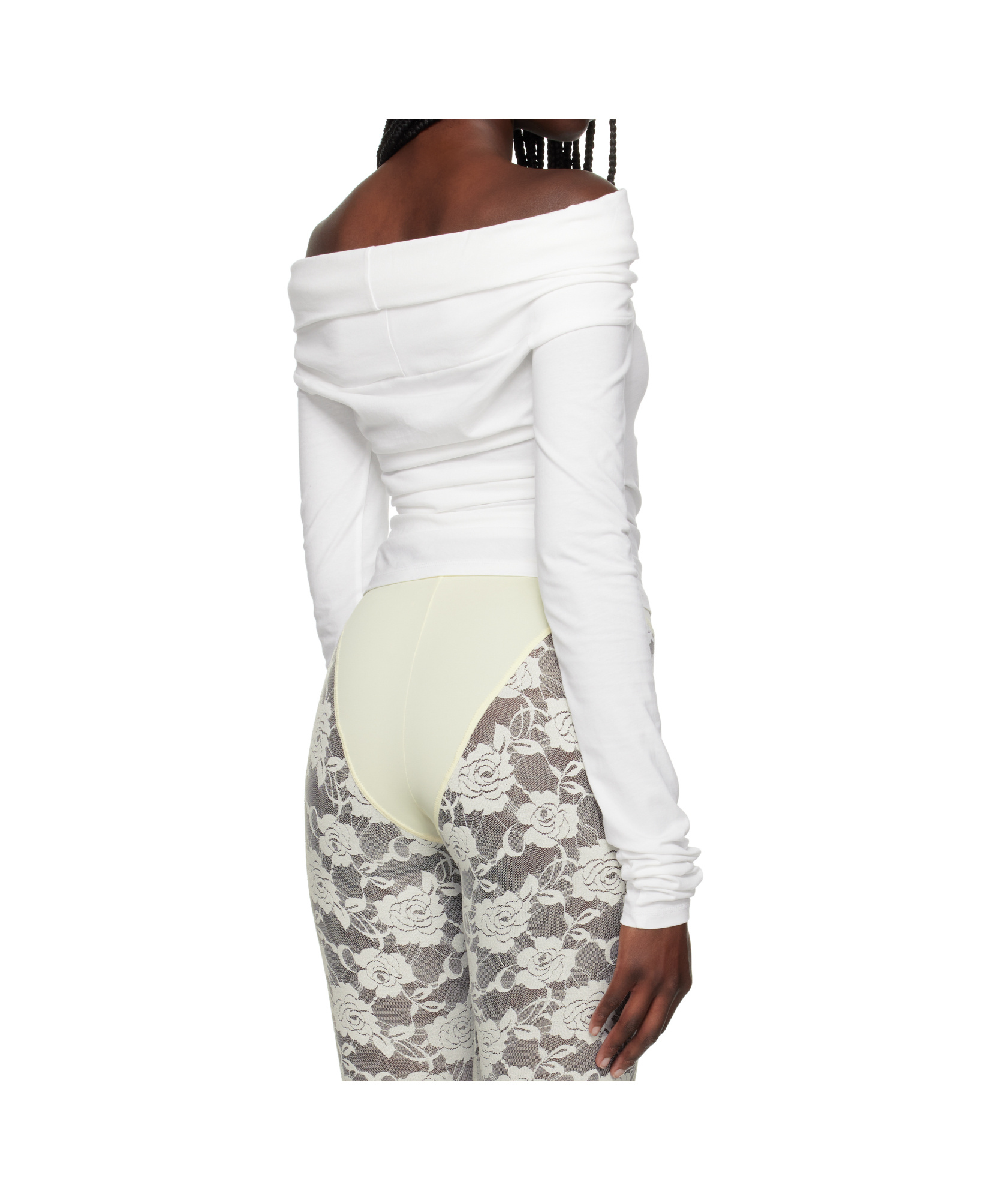 Vaquera White Cold Shoulder Top