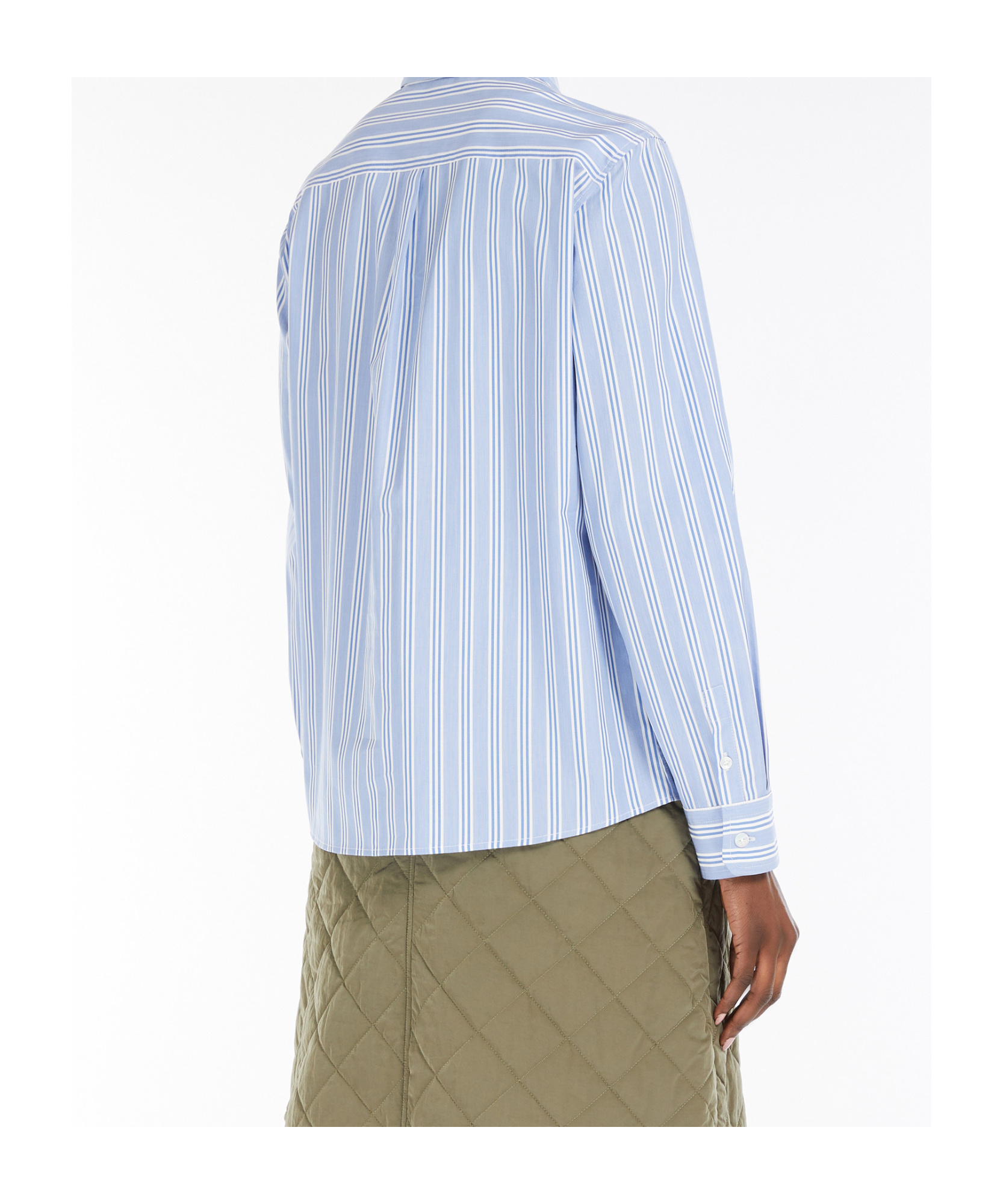 Weekend Max Mara Piadena Striped Poplin Shirt In Blue