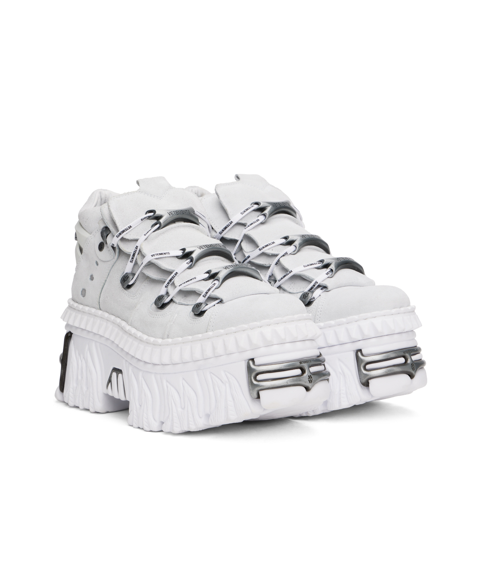 Vetements White New Rock Edition Platform Sneakers In White