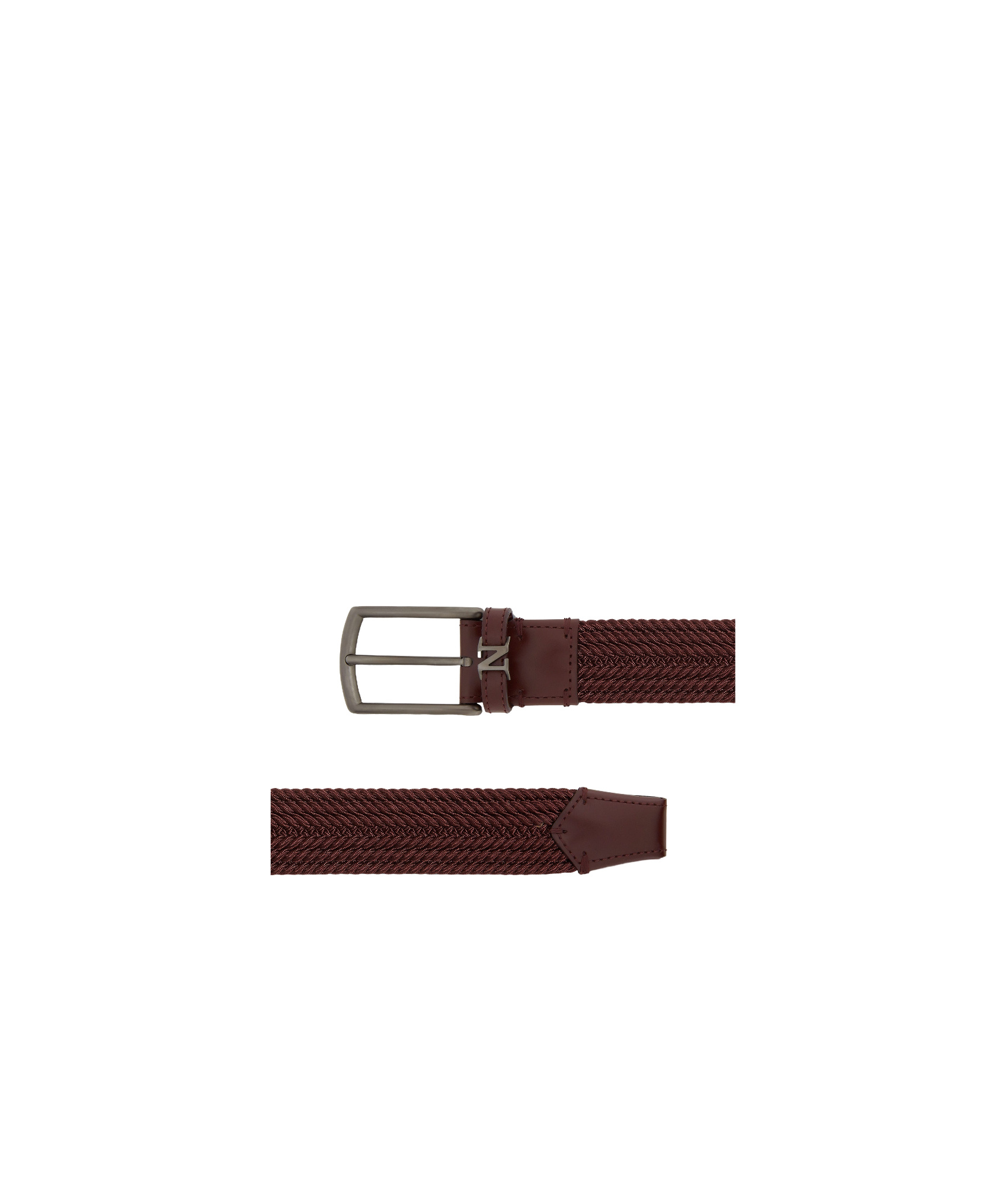 Zegna Tobacco Rayon Belt In Brown