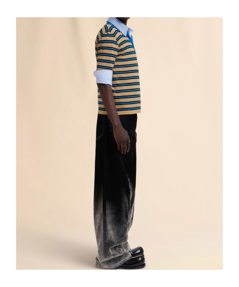 Marni Oversized Striped Men's Shirt In Blue