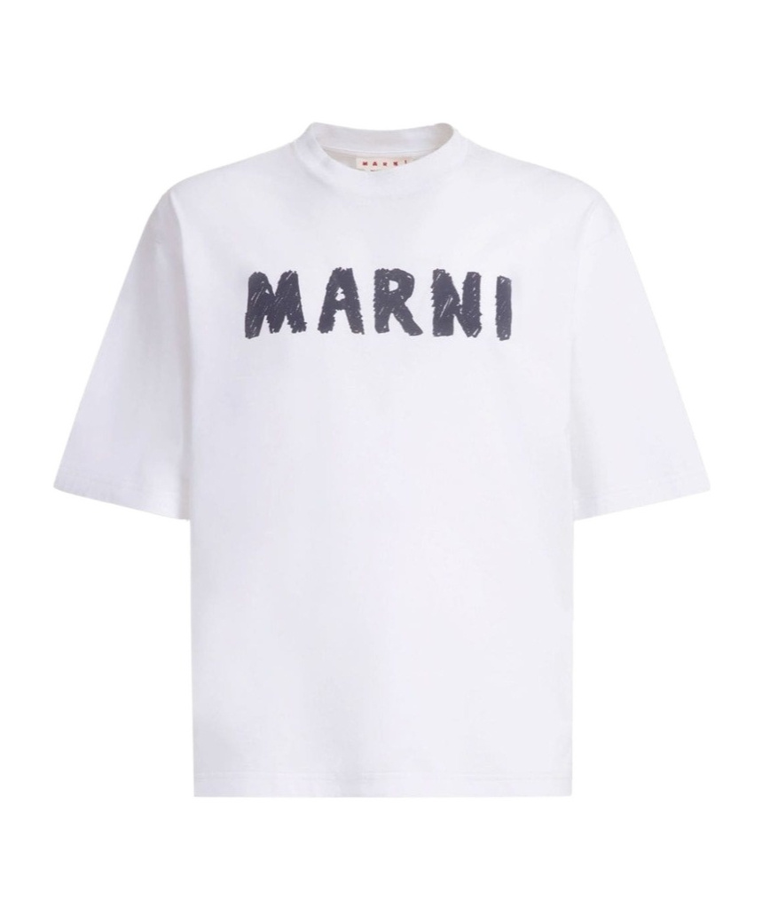Marni White Logo T-shirt In White