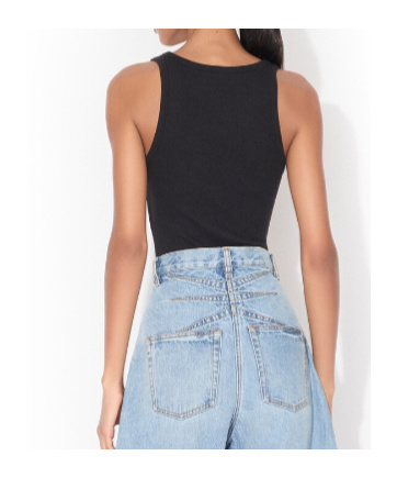 Alaïa Darts Cotton Tank Top In Black