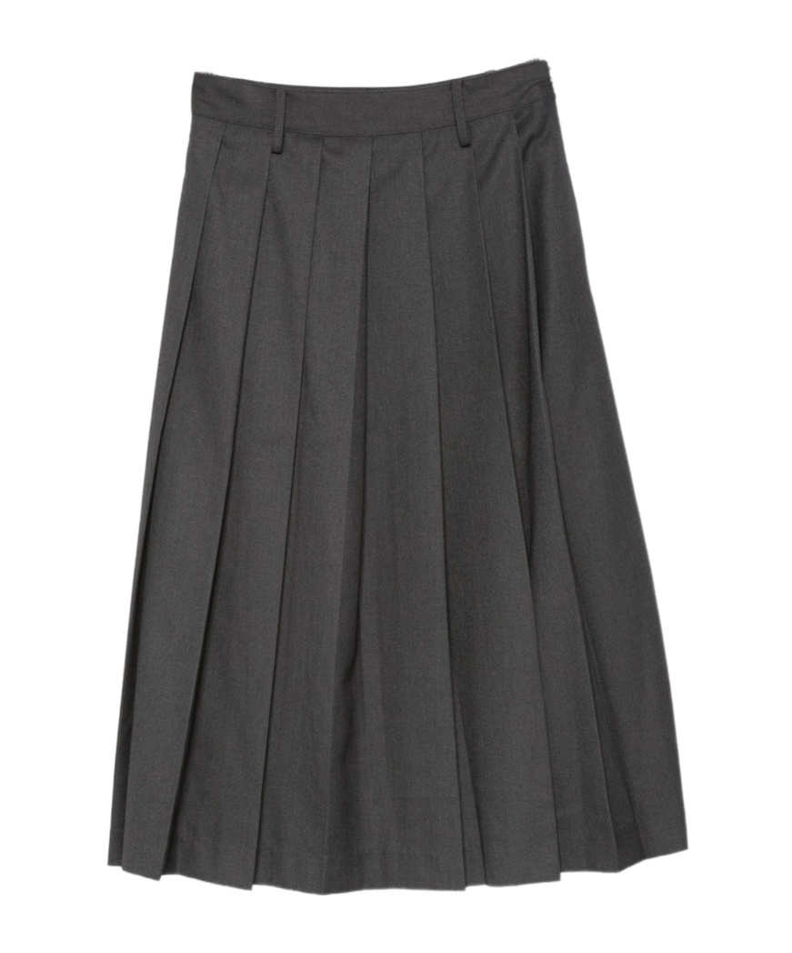 Dunst Pleats Long Skirt In Charcoal Grey In Gray