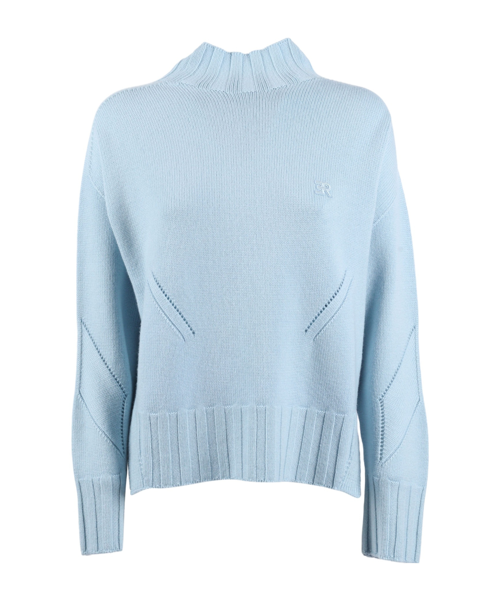 Ermanno Scervino Embroidered-logo Long-sleeved Sweater In Blue
