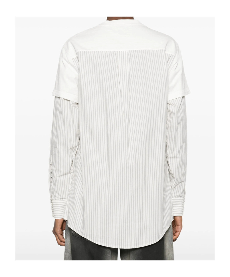 Shop Acne Studios Round Collar And Long-sleeved T-shirt In White