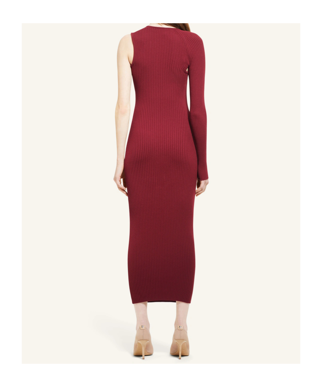 Shop Courrèges Slash Ribbed Knit Dress In Red