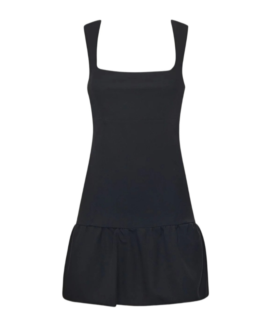 Pinko Short Flared Sleeveless Dress In Black