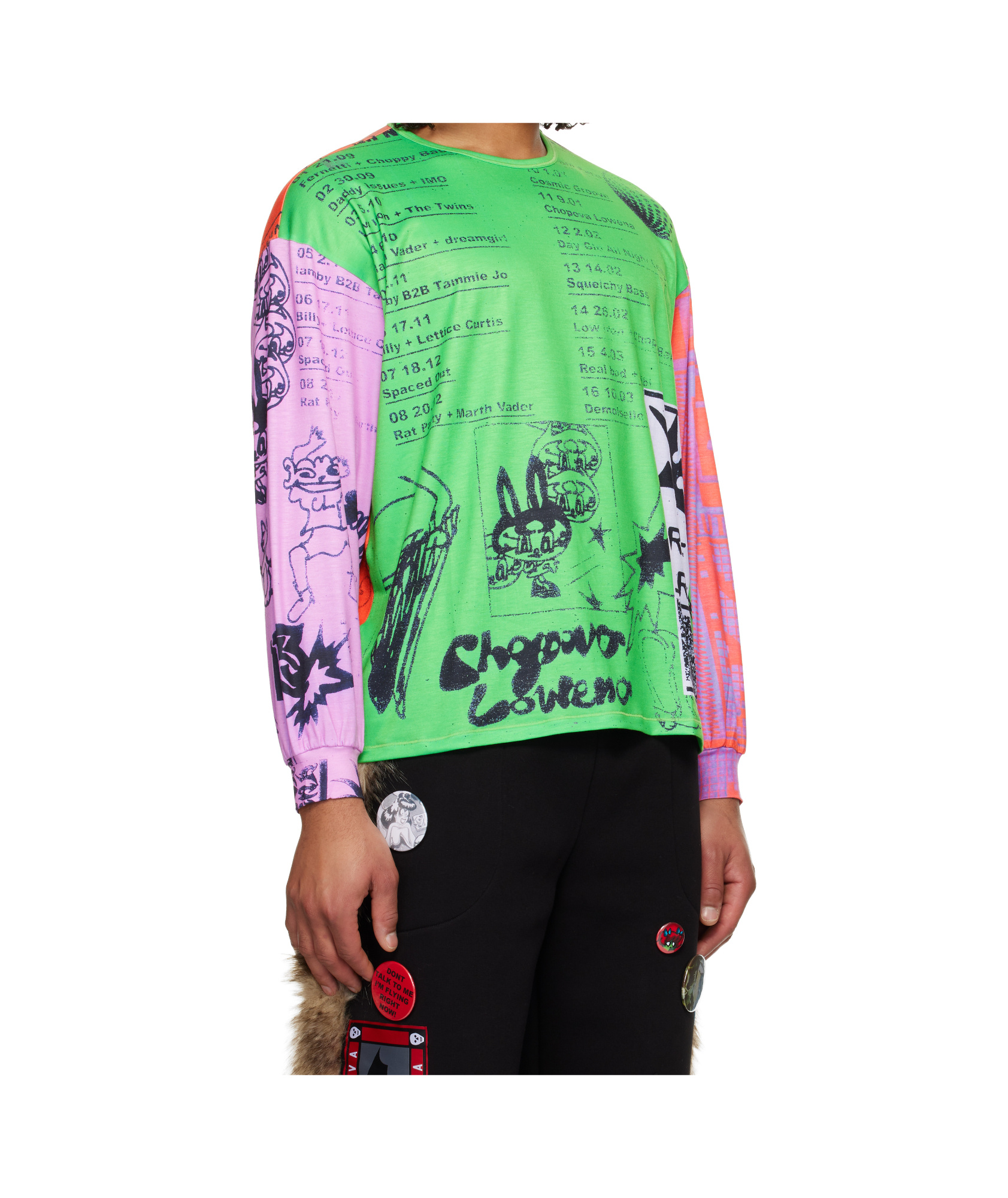 Chopova Lowena Multicolor Poster Oversized Jersey T-shirt In Green