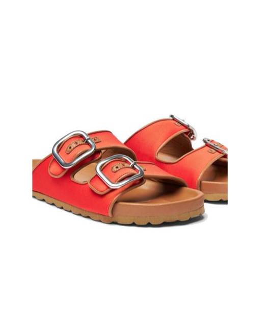 Scarosso Isa Double-buckle Open-toe Slides In Multi