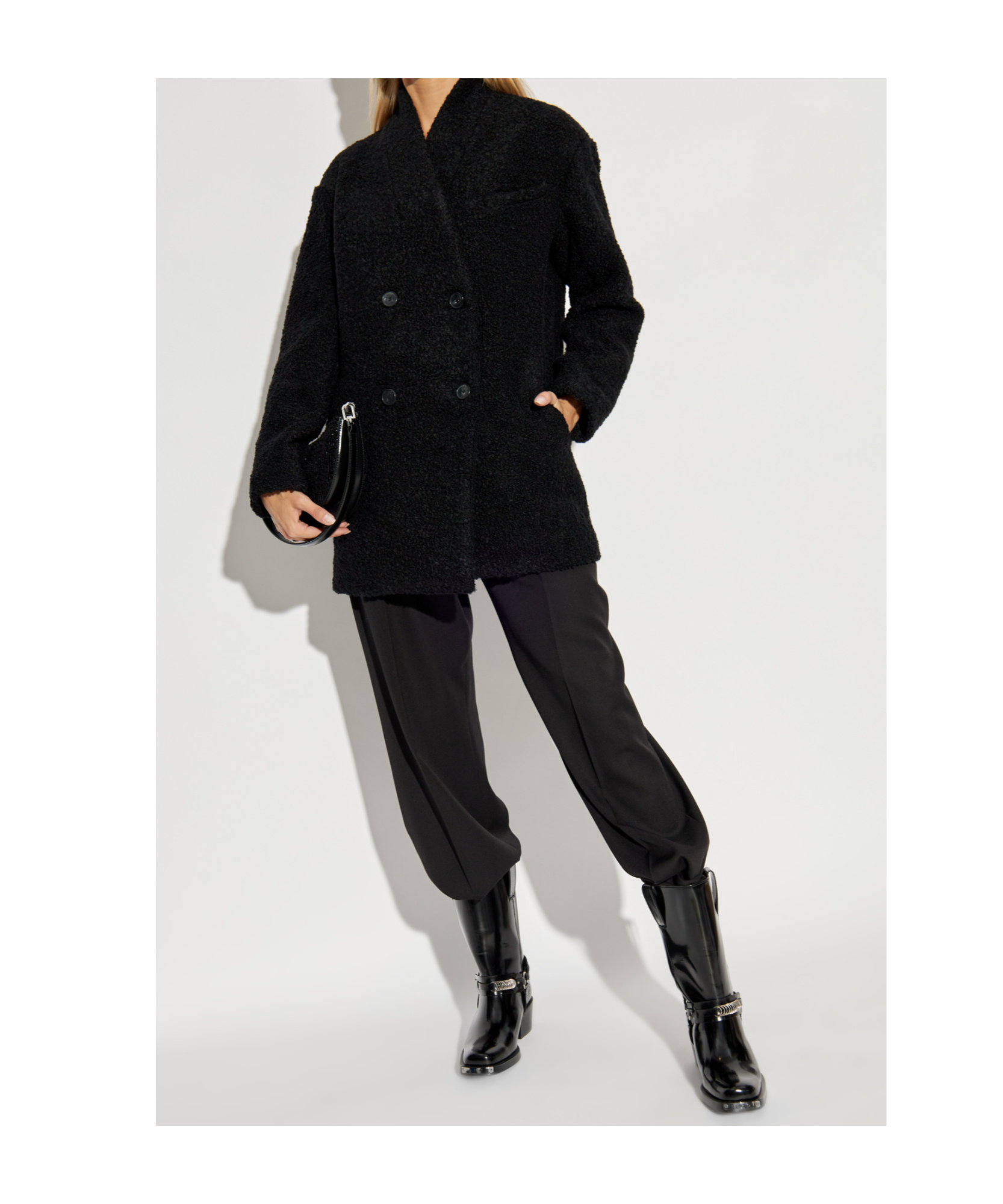 Iro Long-sleeved Coat In Black