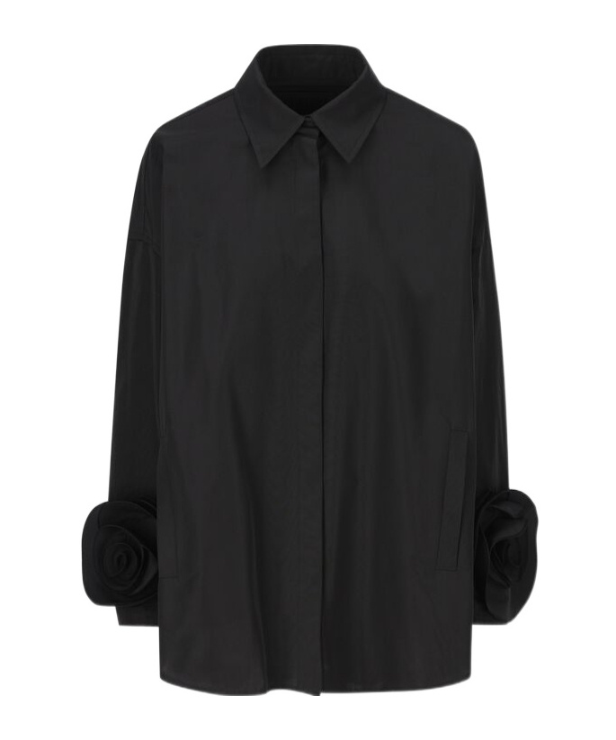 Valentino "micro Faille Overshirt With In Black