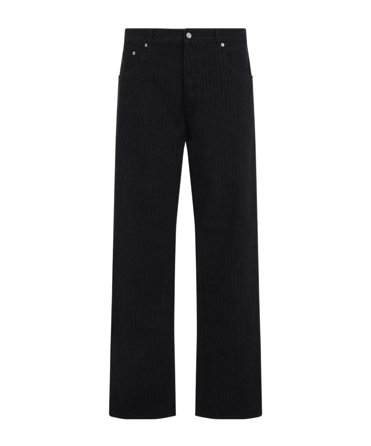 Prada Mens Black Straight-leg Regular Denim Jeans In Black