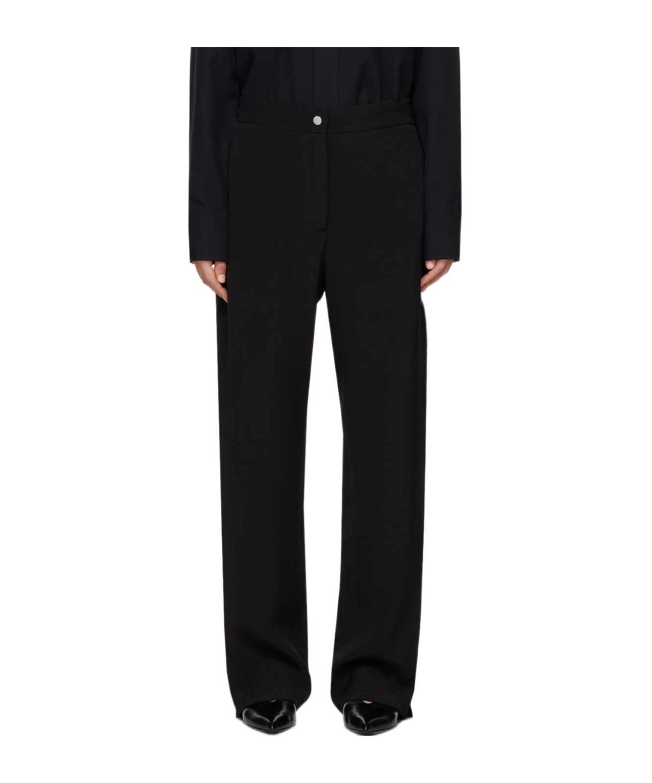 Studio Nicholson Semi-elastic Waist-edge Casual Pants In Black