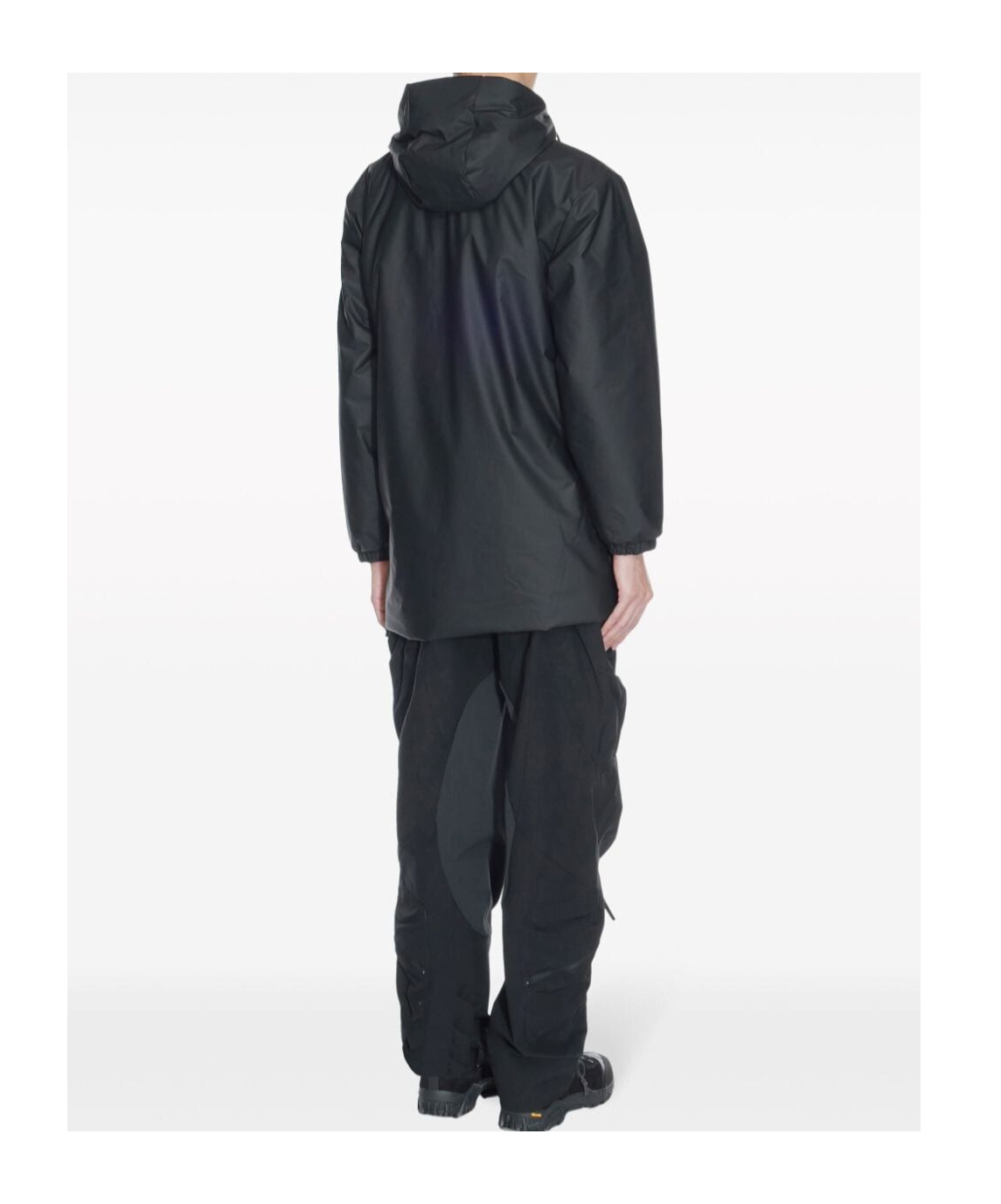 Rains Long Pointed-back Raincoat In Black
