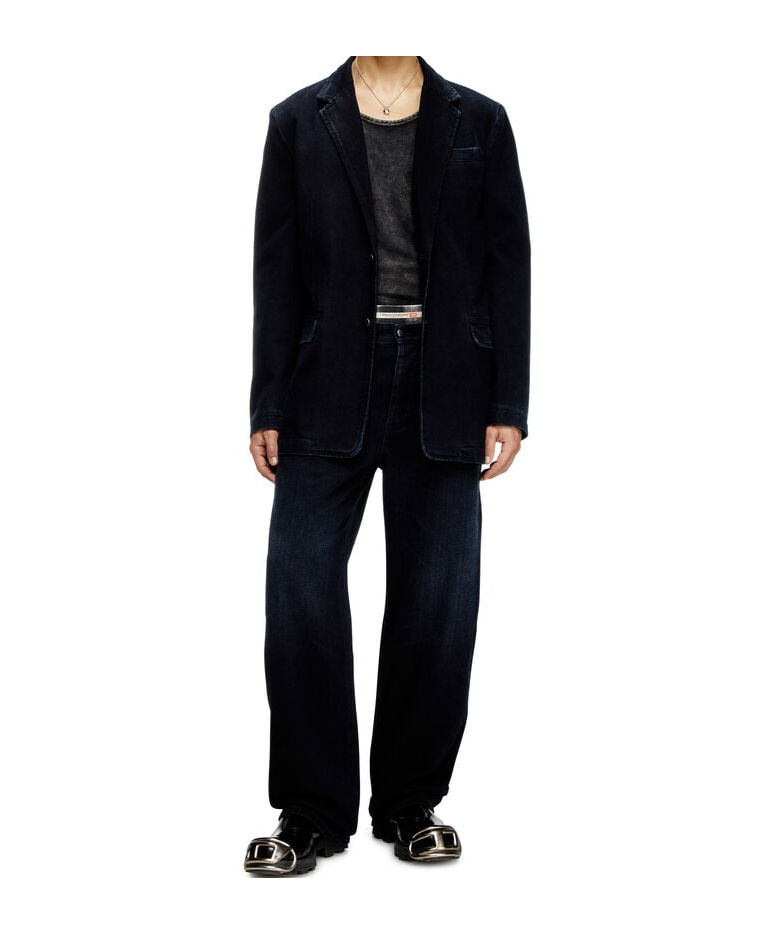 Diesel Blazer In Streaky Denim In Black