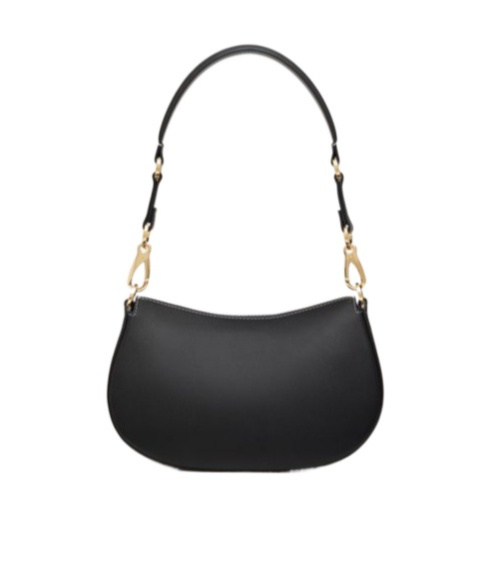 Valentino Medium Ohval Leather Shoulder Bag In Black