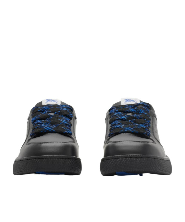 Burberry Terrace Leather Sneakers In Black