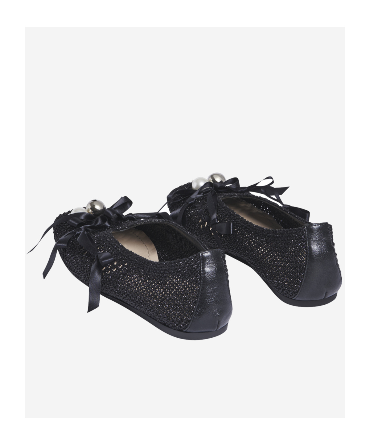 Simone Rocha Bell Hanging Crochet Ballet Shoes In Black