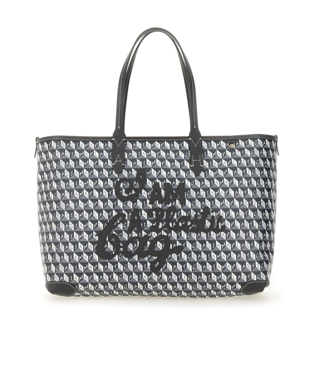 Anya Hindmarch I Am A Plastic Bag Zipped Motif Tote Bag In Black