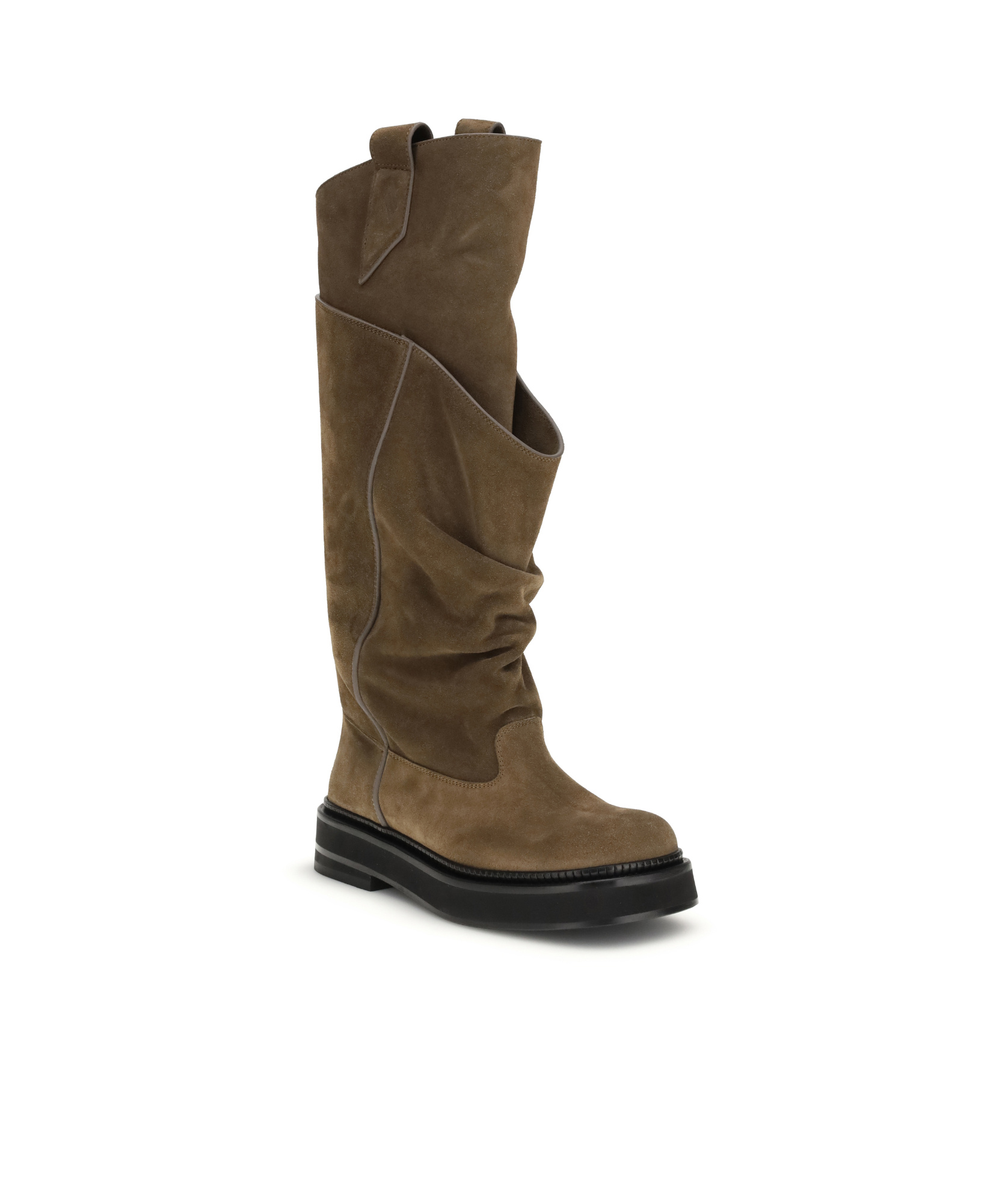 Attico La Passeggiata Suede Boots In Green