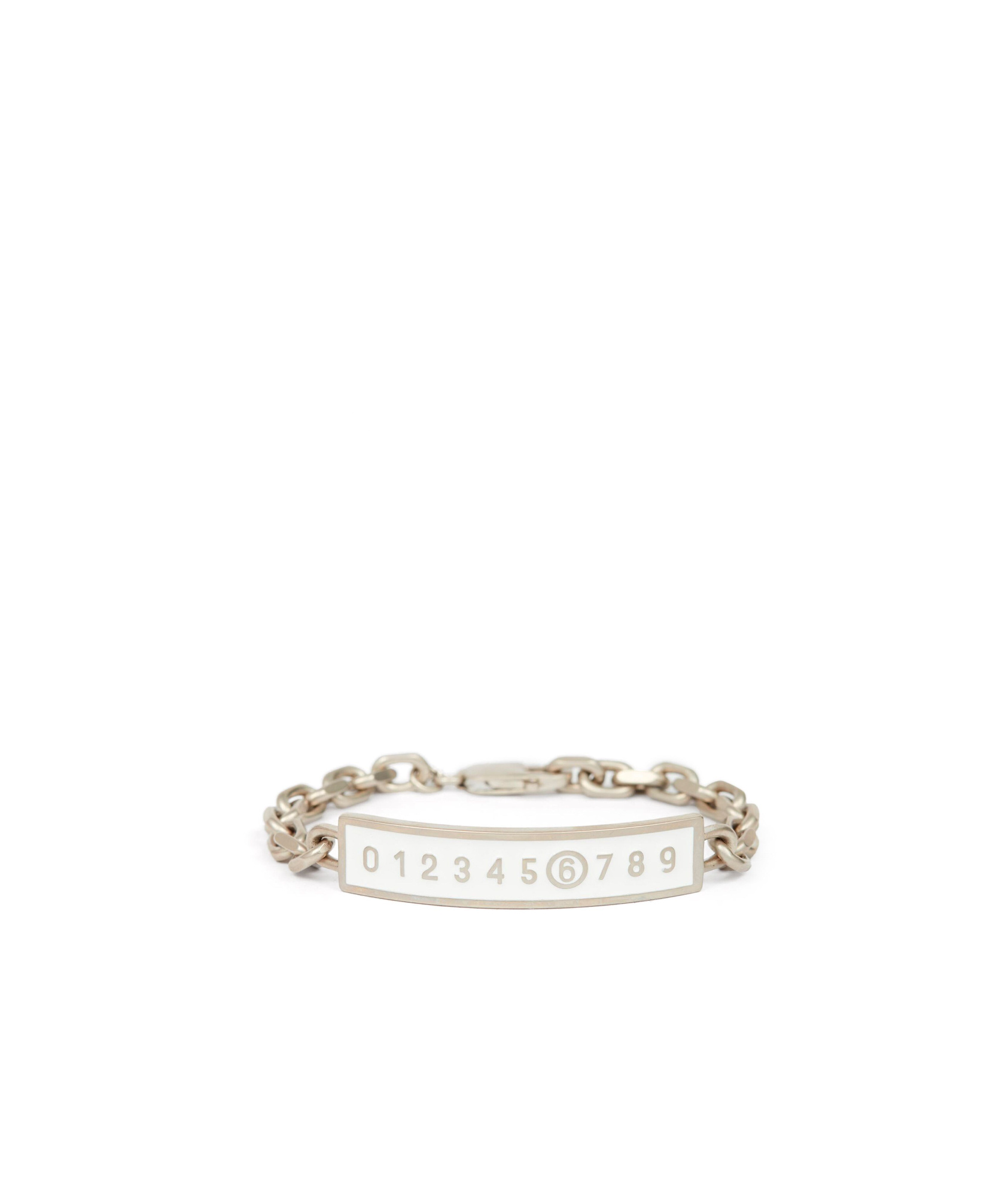 Mm6 Maison Margiela Enamel-logo Bracelet In Yellow