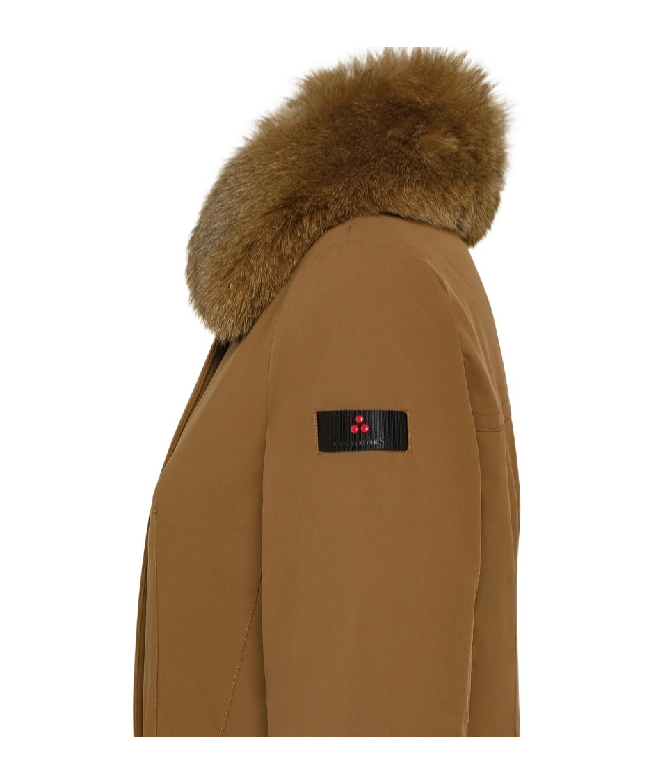 Peuterey Slim Jacket With Fur In Brown