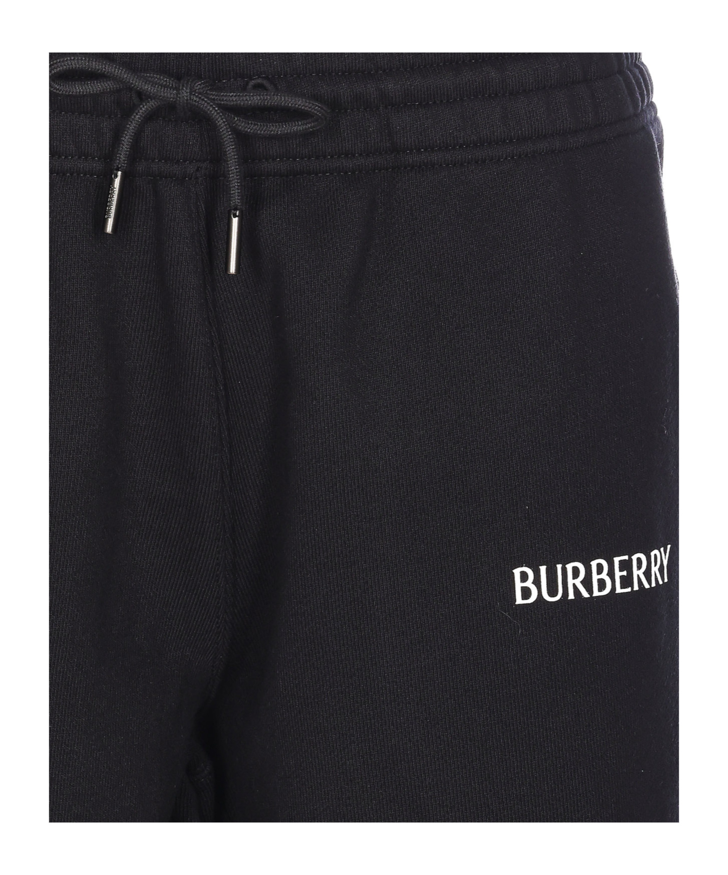 Burberry Logo Printed Drawstring Track Trousers In Black