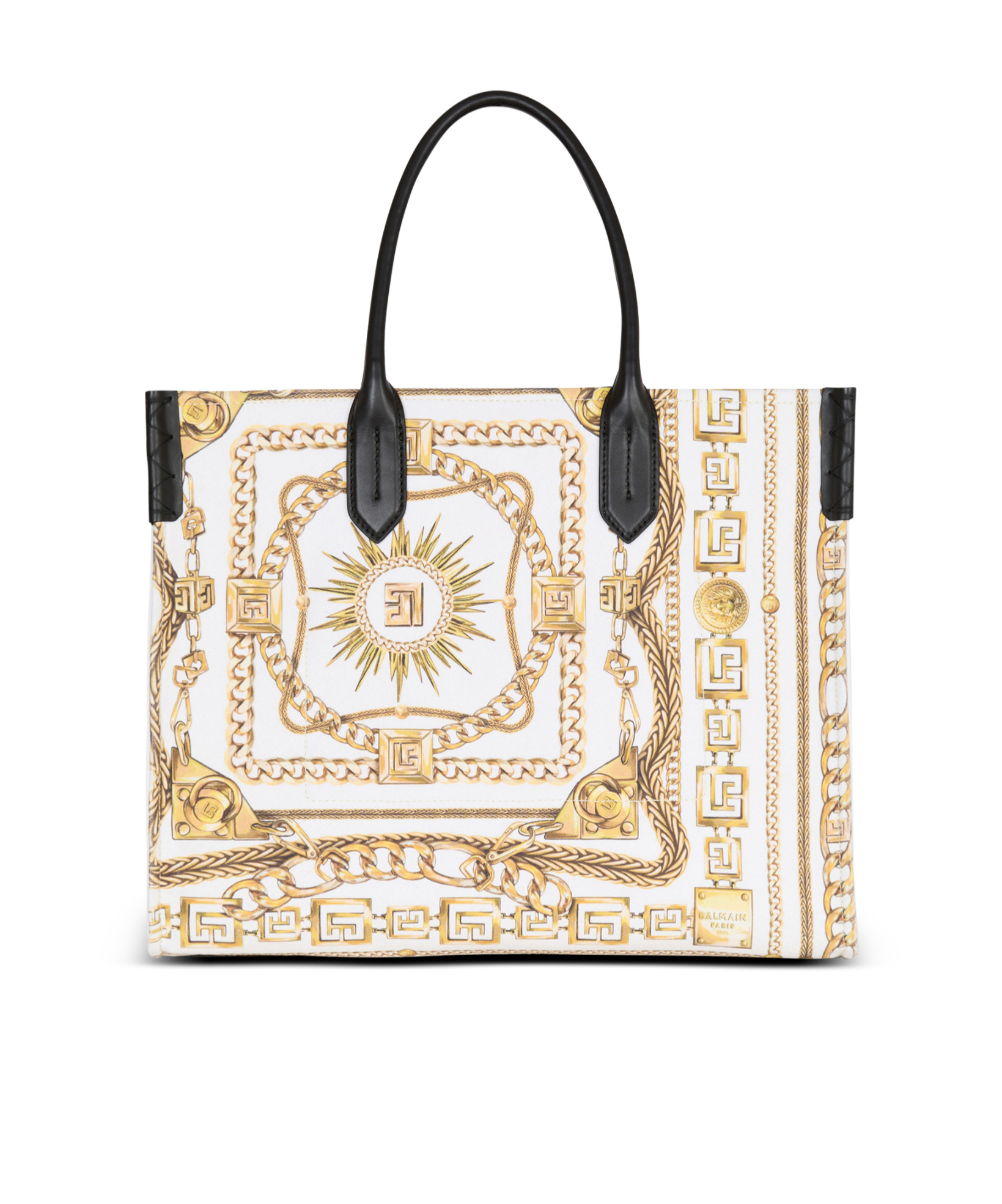 Balmain B-army Medium Tote Bag In Printed Canvas