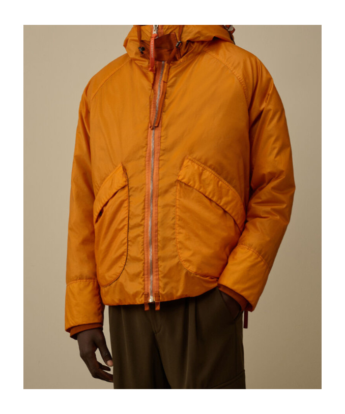 C.p. Company Opal Goggle Down Jacket In Orange