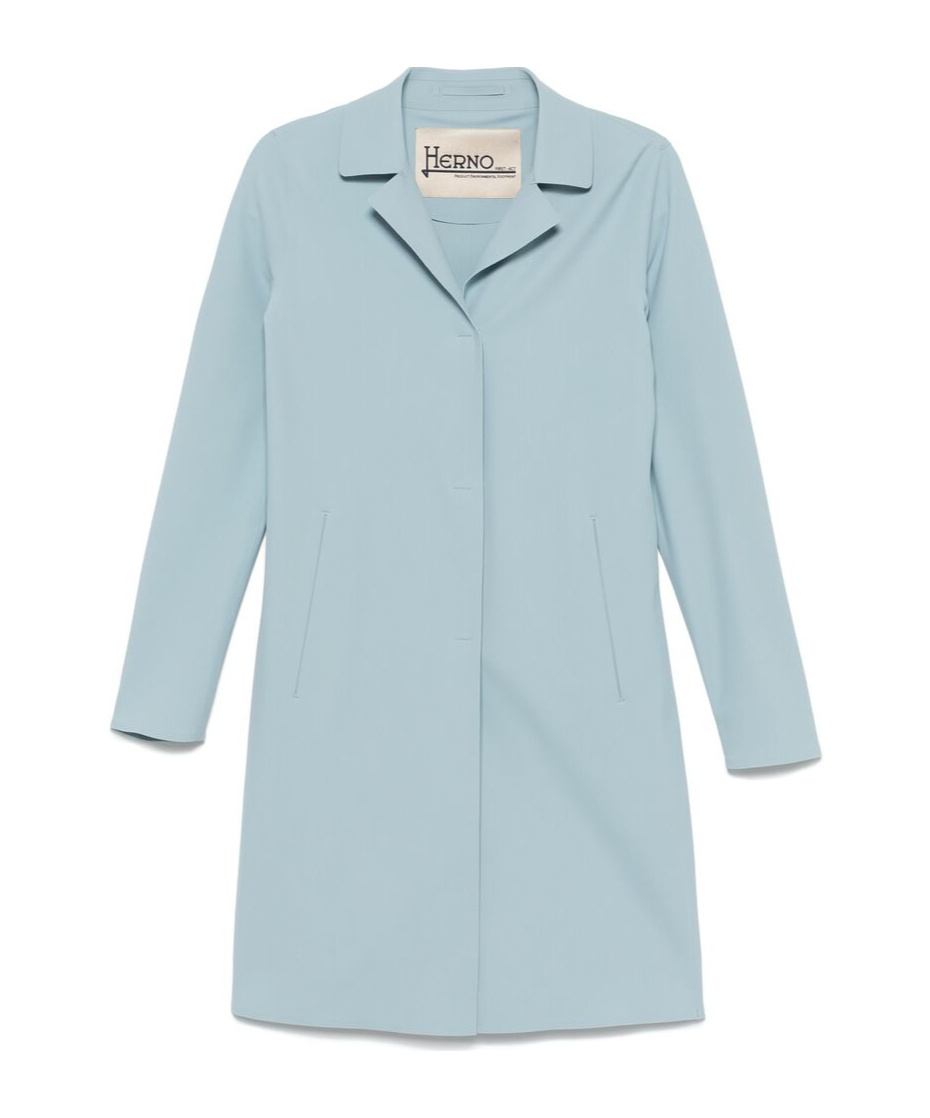 Herno Single-breasted Coat In Blue