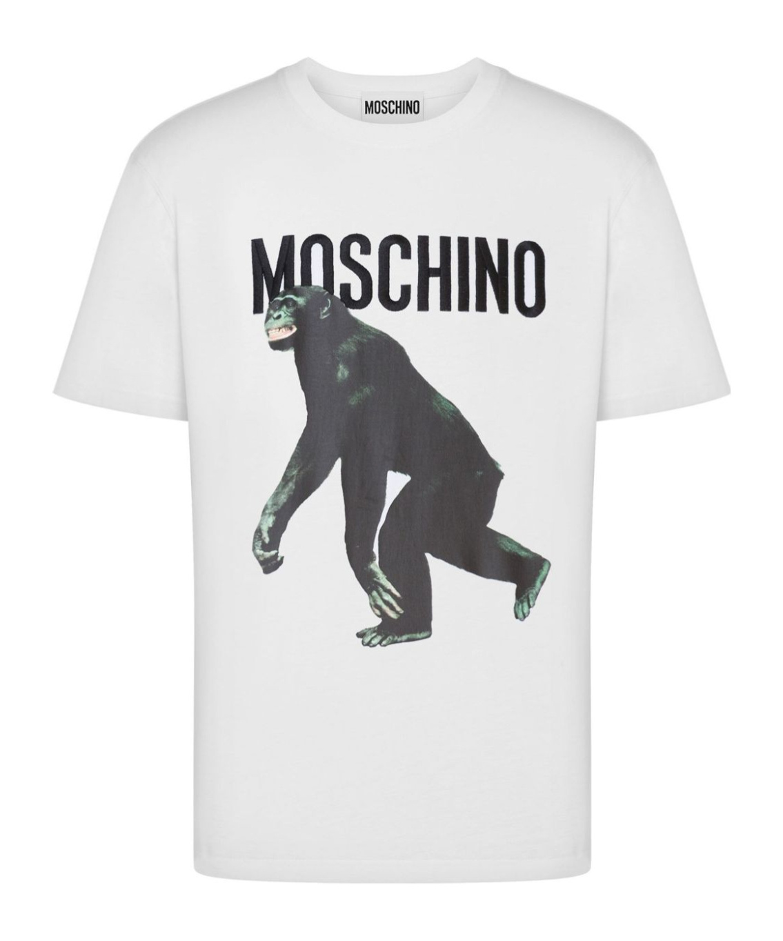 Moschino T-shirt Chimpanzee Print In Yellow