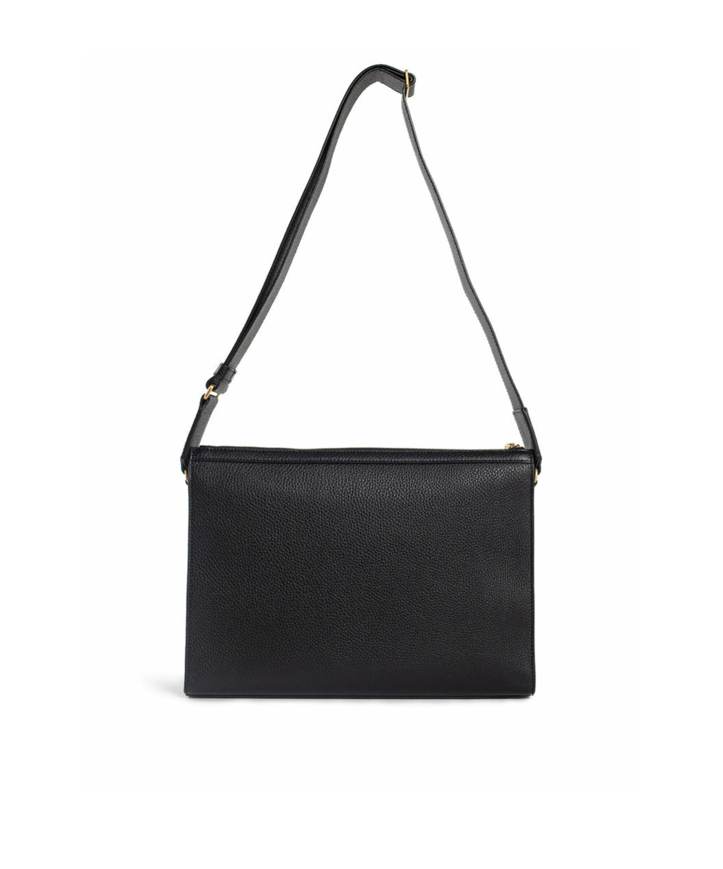 Thom Browne 3-bar Zipped Shoulder Bag In Black