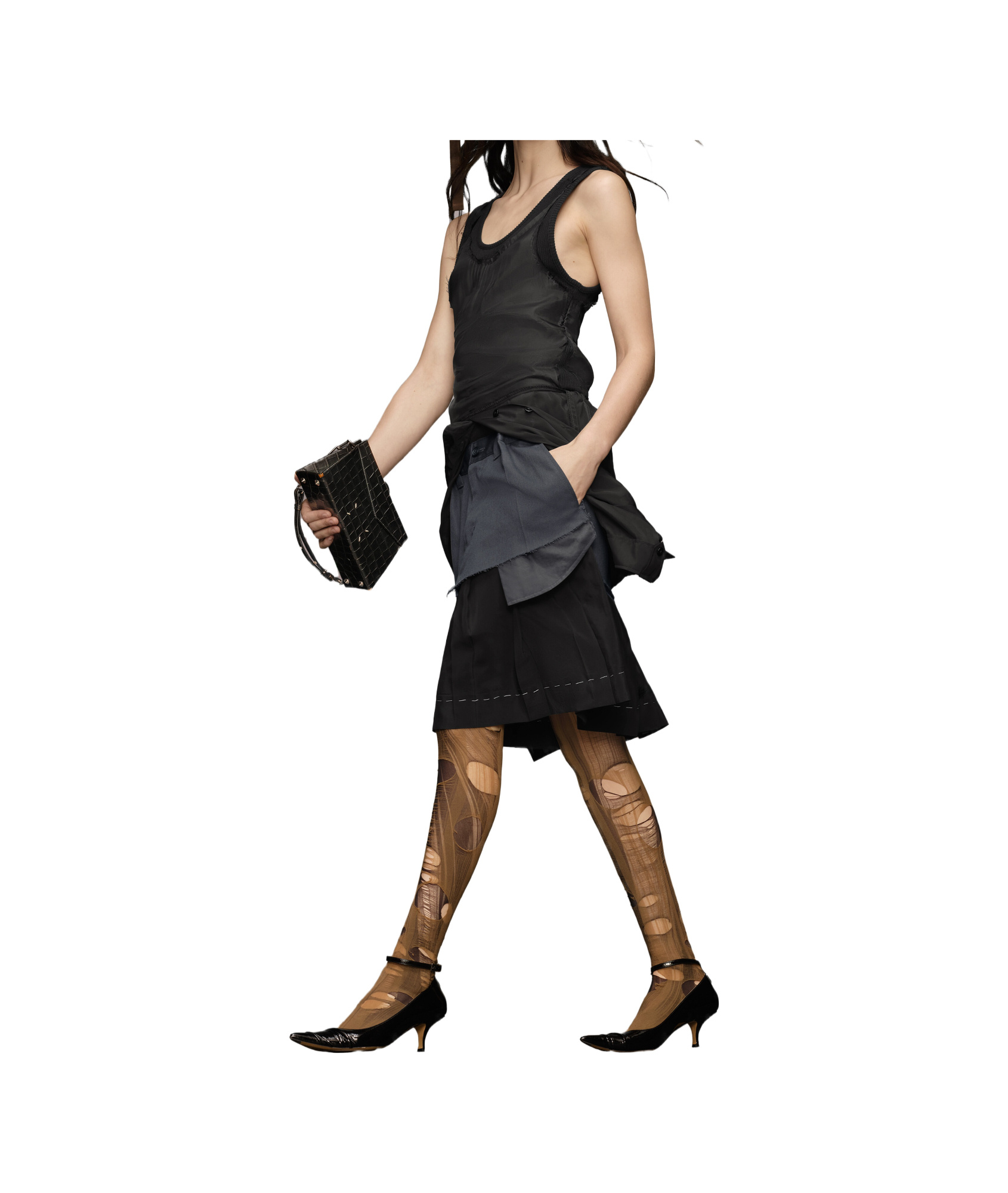 Maison Margiela Anonymity Of The Lining Dress Woman Grey Wash In Black