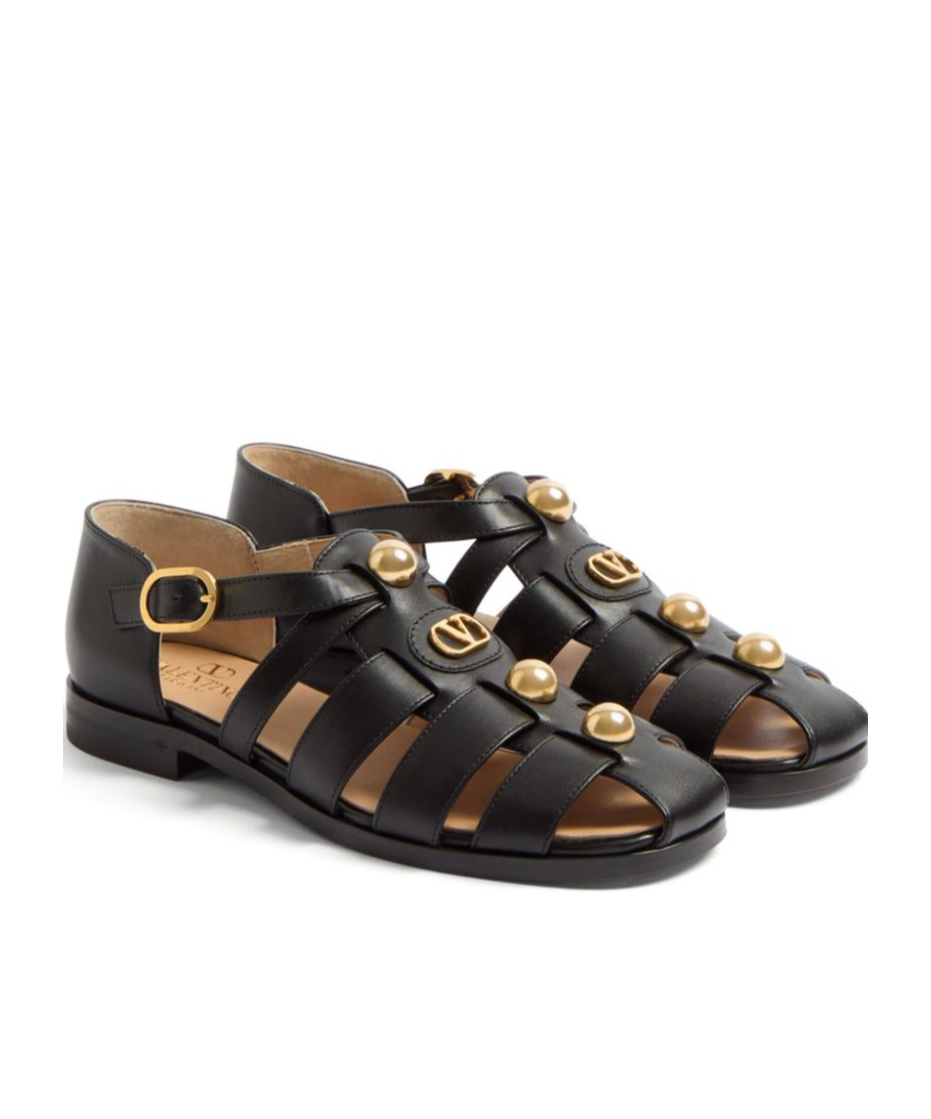 Valentino Flat Sandal In Black