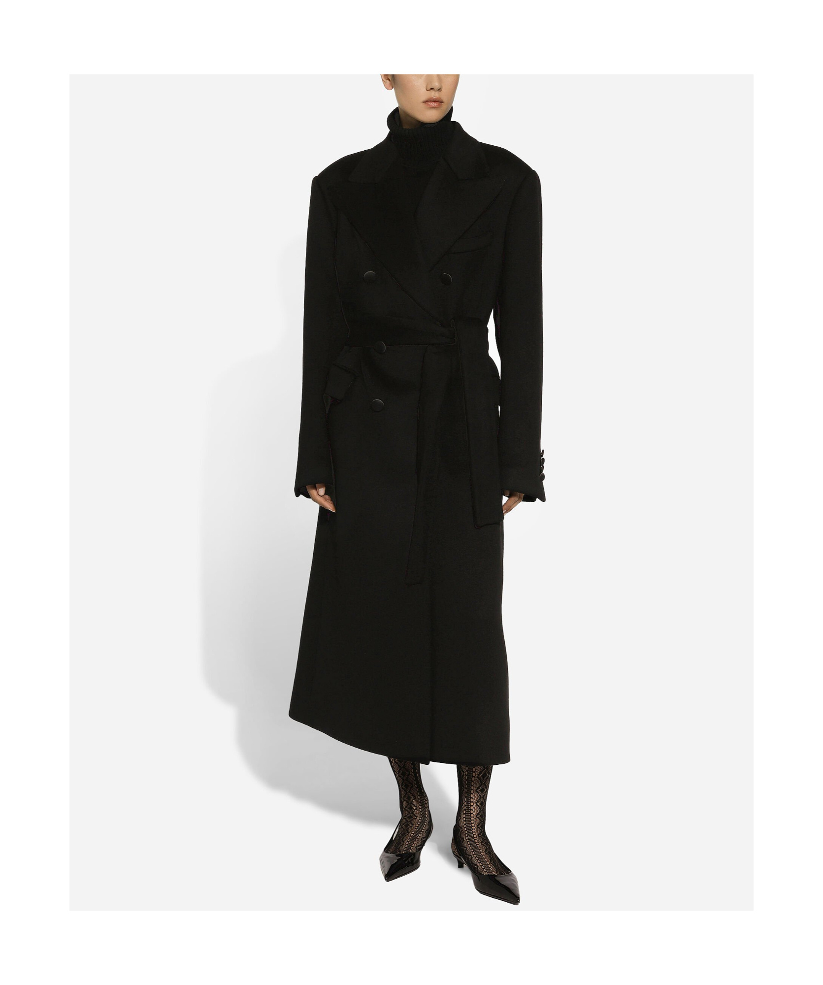 Dolce & Gabbana Wool Gabardine Double-breasted Coat - Women's - Silk/virgin Wool In Black