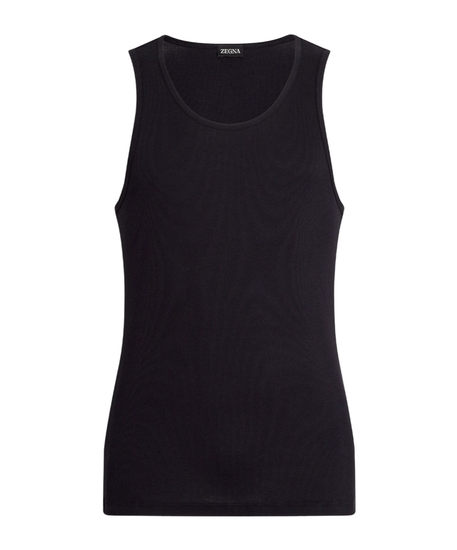 Zegna Black Cotton Blend Tank Top In Animal Print