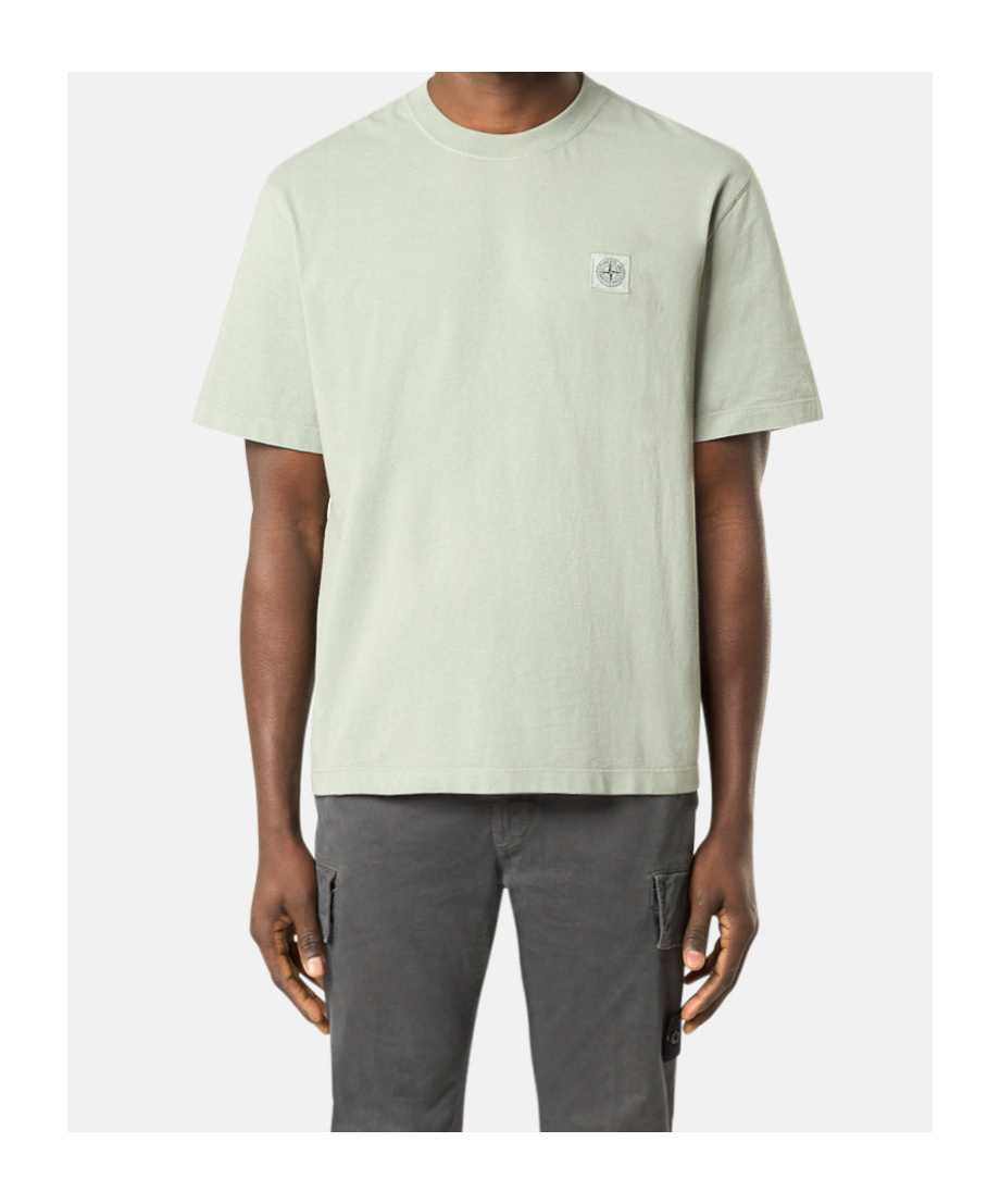 Stone Island 2100034 Combed Organic Cotton Jersey In Green