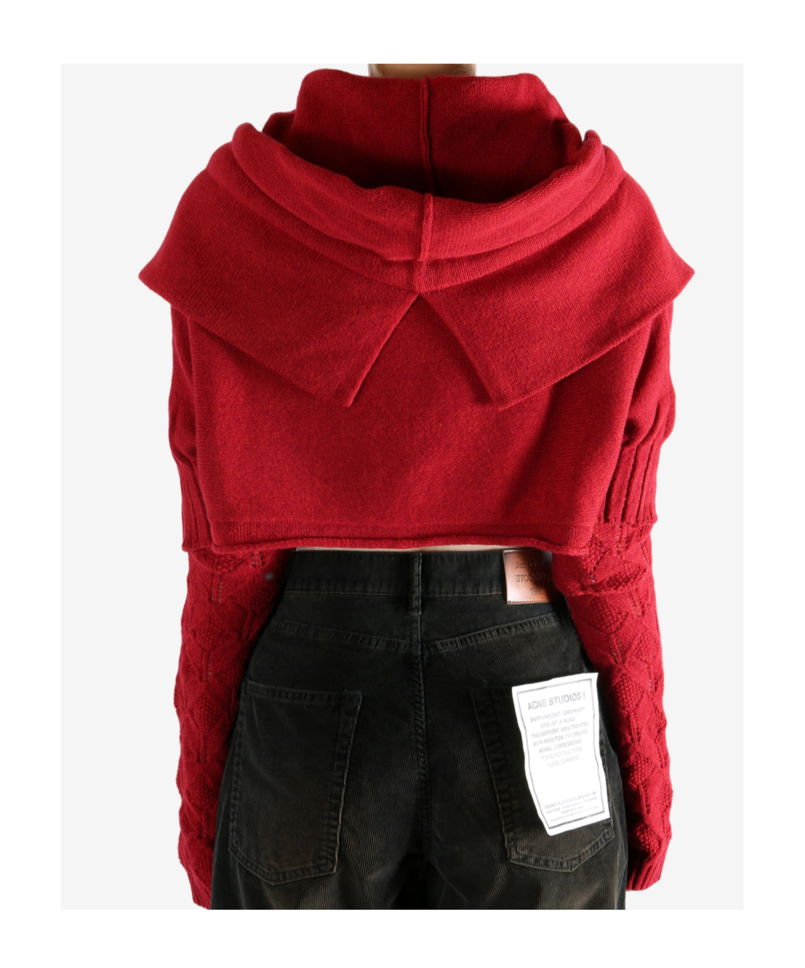 Yohji Yamamoto Cropped Hoodie In Red