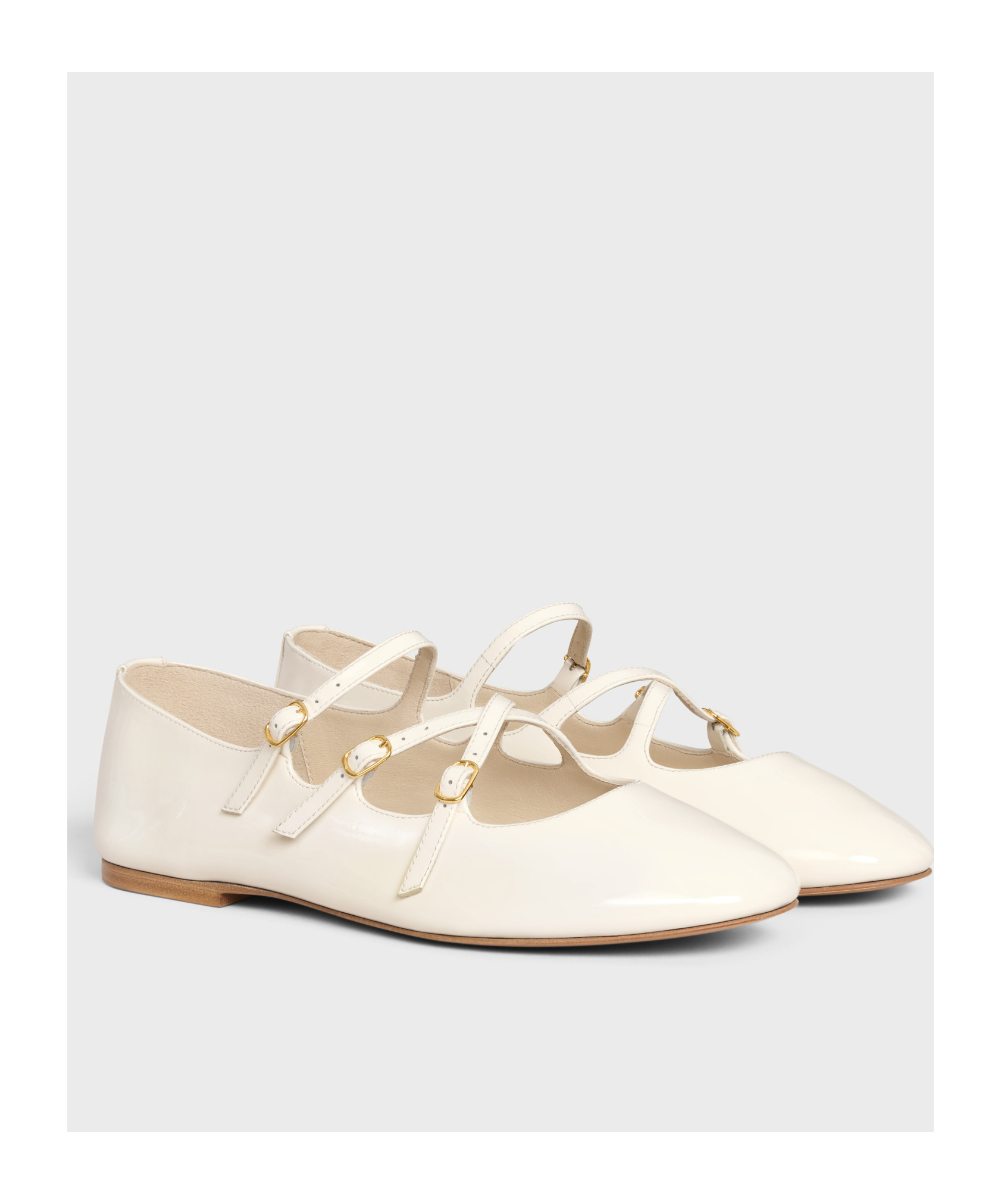 Celine Les Ballerines Round Head Ballet Shoes In White