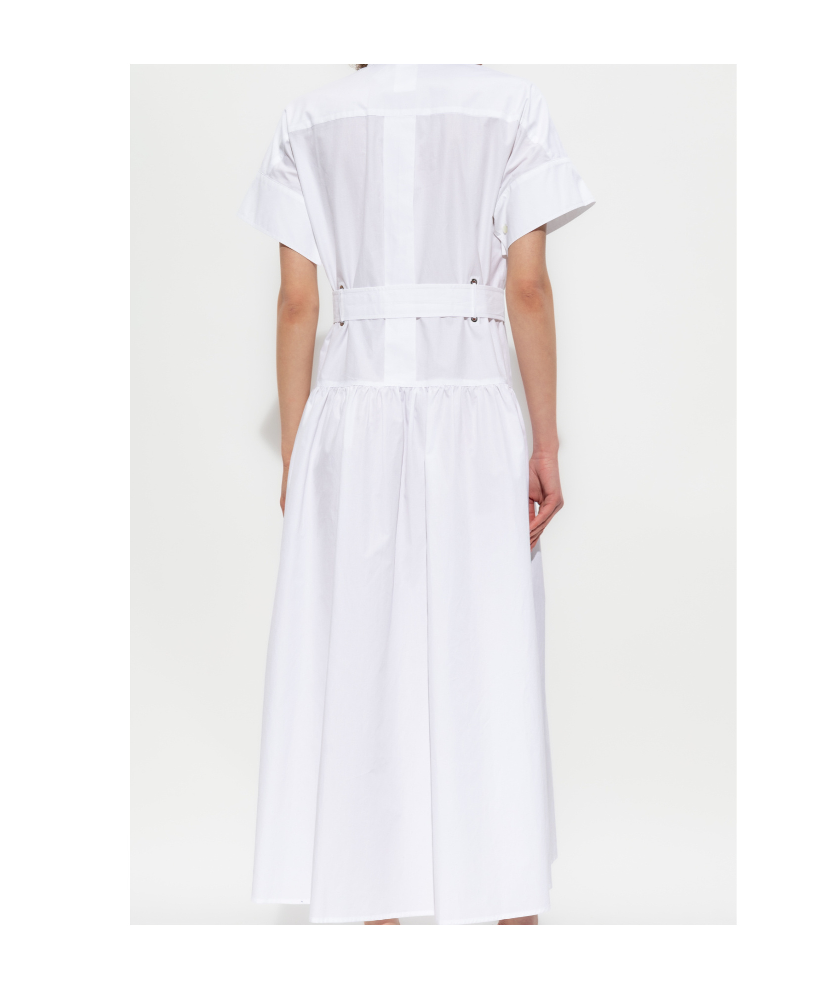 Max Mara Short Sleeve Dress In White